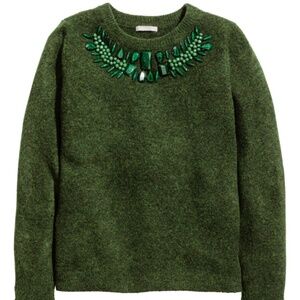 H&M Rare Sweater Aztec Gems Hardwares Wool Size M Women’s